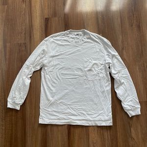 Uniqlo White Mock Neck Long-sleeve T-Shirt